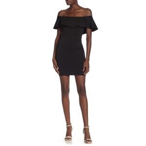 Love Ady Off The Shoulder Bodycon Dress In Black Size S fits as XXS $139